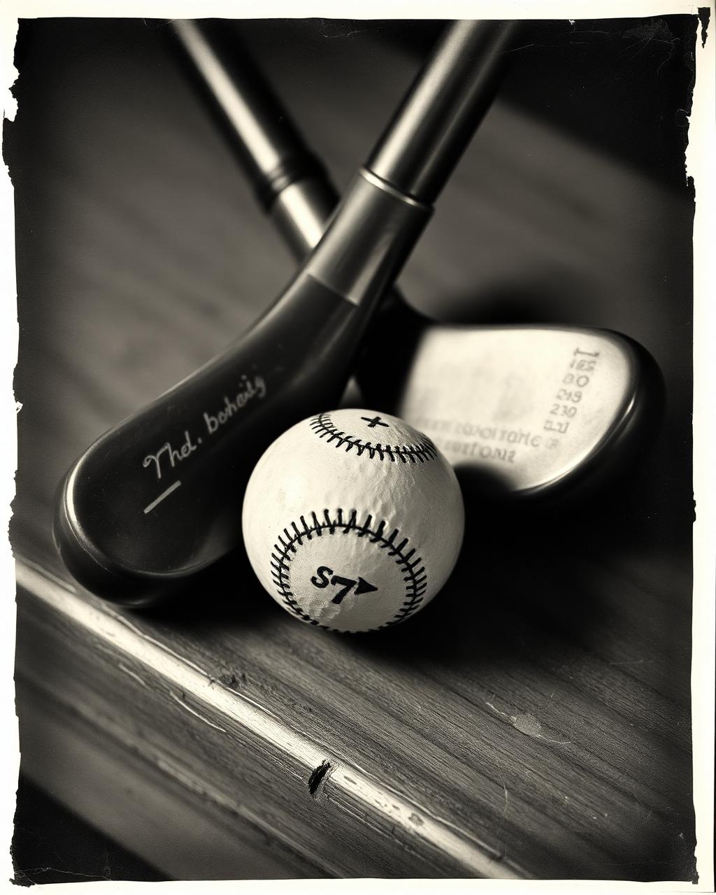 Hickory-shafted cleek and a hand-stitched gutty from the professional's shop.